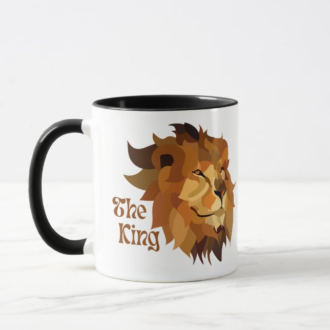 KING LION ILLUSTRATION WORLD BEST DAD  MUG (Left)