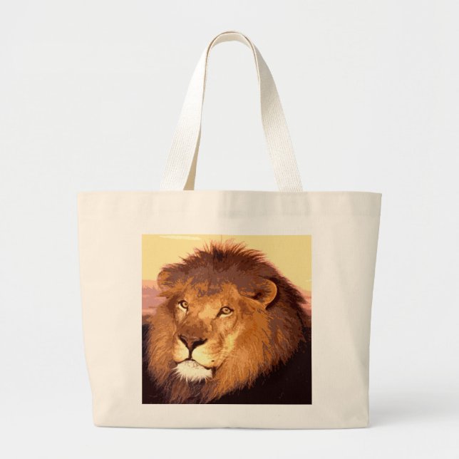 King Lion Large Tote Bag (Front)