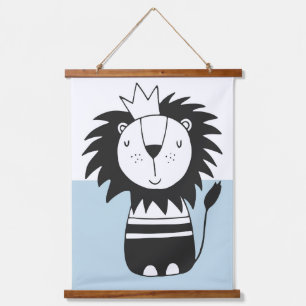 King Lion Nordic Colorblock   Hanging Tapestry