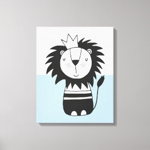 King Lion Nordic Colorblock Nursery  Canvas Print