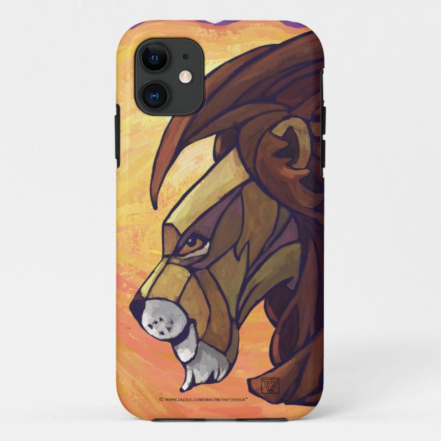 King Lion on Orange Case-Mate iPhone Case (Back)