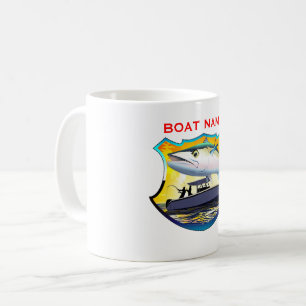 King Mackerel Fishing Centre Console Boat Coffee Mug