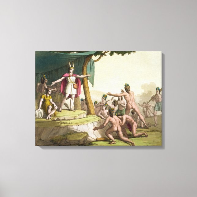 King Manco Capac and Queen Coya Mama receiving hom Canvas Print (Front)