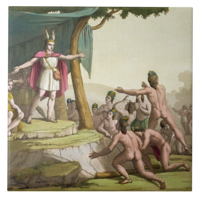 King Manco Capac and Queen Coya Mama receiving hom Tile (Front)