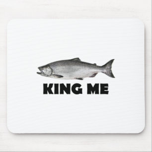 King Me Salmon Fishing Mouse Mat