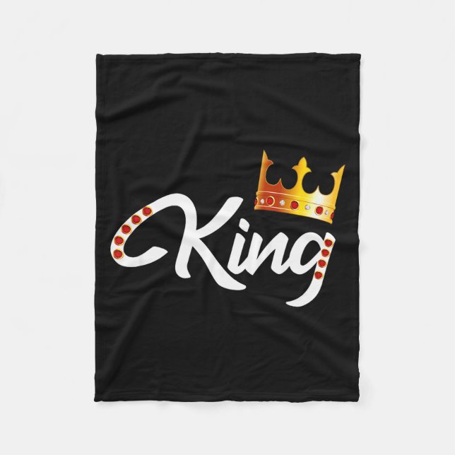 King Men Boys Him &amp; Her Royal Matching Couple  Fleece Blanket (Front)