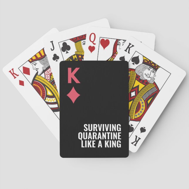 King Minimal Bold Surviving Quarantine Games Playing Cards (Back)