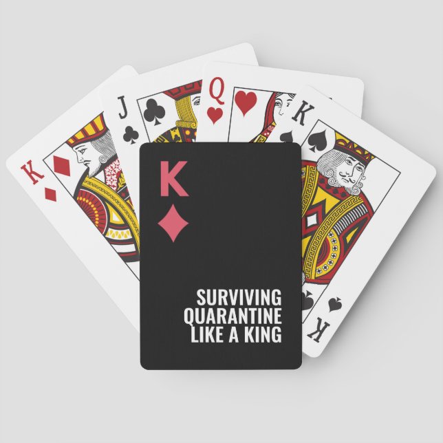 King Minimal Bold Surviving Quarantine Games  Playing Cards (Back)