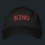 King Name Black Colour Custom Embroidered  Hat<br><div class="desc">King Name Black Colour Embroidered Baseball Cap,  Font Name is Century.

Style type is Alternative Apparel Basic Adjustable Cap,  Colour type is Black.</div>