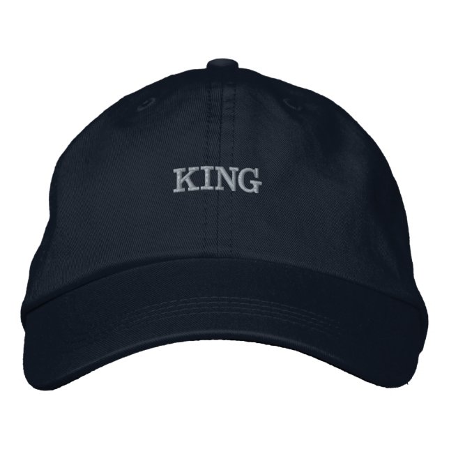 KING Name Printed Navy colour-hat handsome cool Embroidered Hat (Front)