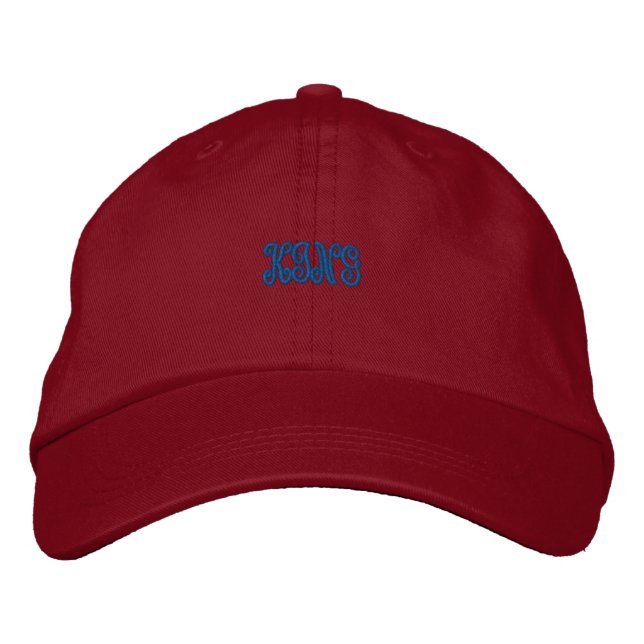 KING Name Text Colour - Blue Handsome-Hat Cool Embroidered Hat (Front)