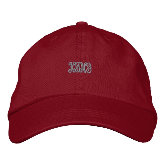 KING Name Text Colour - Wild Iris Sports Red-Hat  Embroidered Hat (Front)