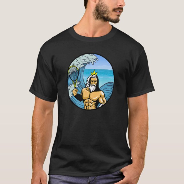 King Neptune Plays Tennis T-Shirt (Front)