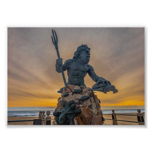 King Neptune Virginia Beach at Sunrise Photo Print (Front)