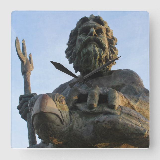 King Neptune Virginia Beach Square Wall Clock (Front)