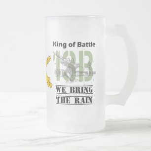 King of Battle - 13B We Bring the Rain Frosted Glass Beer Mug