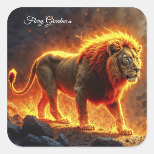 King of beasts Lion majestic infernal animal Square Sticker