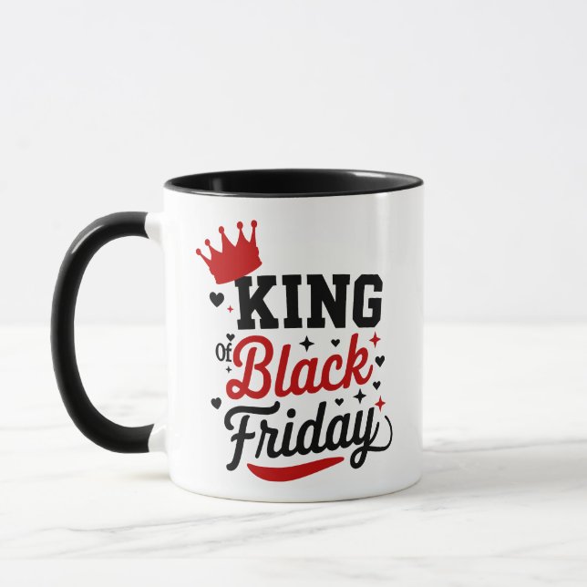 King of Black Friday Crown Typography Mug (Left)