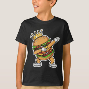 King Of Burger Dab Dancing Funny Hamburger  T-Shirt