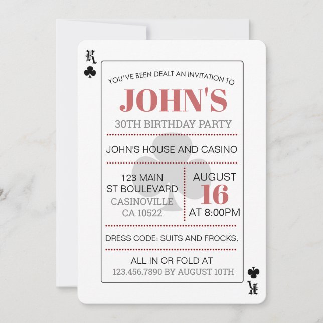 King of Clubs Casino Poker Playing Card (Front)