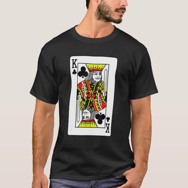 King Of Clubs Poker Card Games Playing Cards Black T-Shirt (Front)