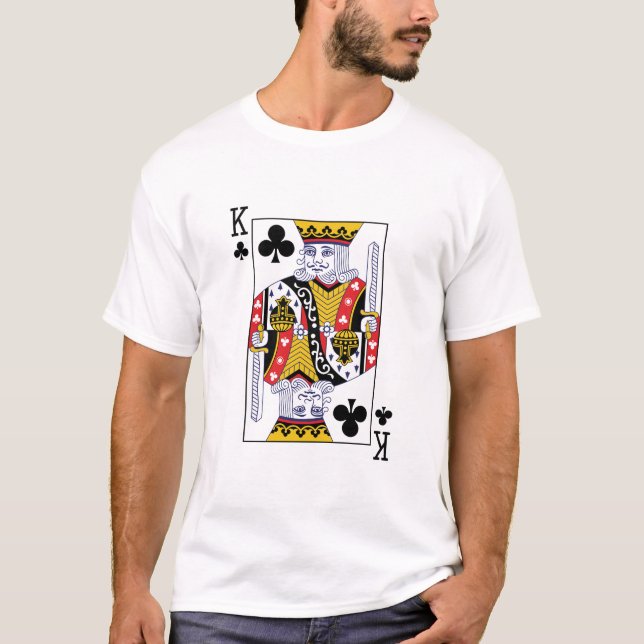 King Of Clubs Poker Casino Playing Card T-Shirt (Front)