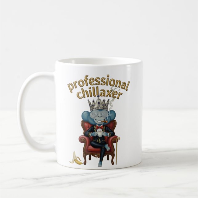 King of comfort Chillaxer Monkey  Coffee Mug (Left)