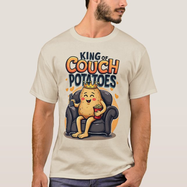 King of Couch Potatoes - Funny Lazy Potato T-Shirt (Front)