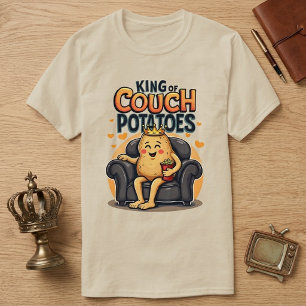 King of Couch Potatoes Humourous Spud Design T-Shirt