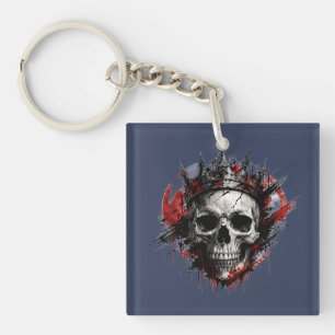 King of Darkness Skull Crown Design Key Ring