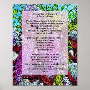 king of David Psalm 23 biblical quote Poster