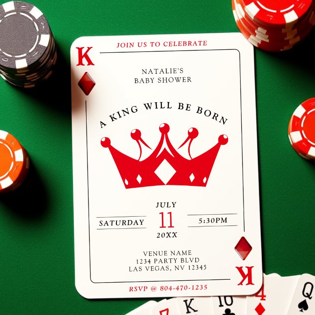 King of Diamonds Casino Poker Card Boy Baby Shower (King of Diamonds Casino Poker Card Boy Baby Shower
)