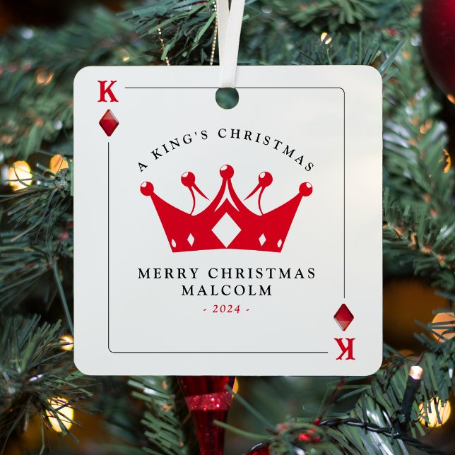 King of Diamonds Casino Poker Card Christmas Metal Tree Decoration (King of Diamonds Casino Poker Card Christmas Metal Ornament
)