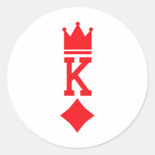 King Of Diamonds Playing Card Halloween Costume Classic Round Sticker