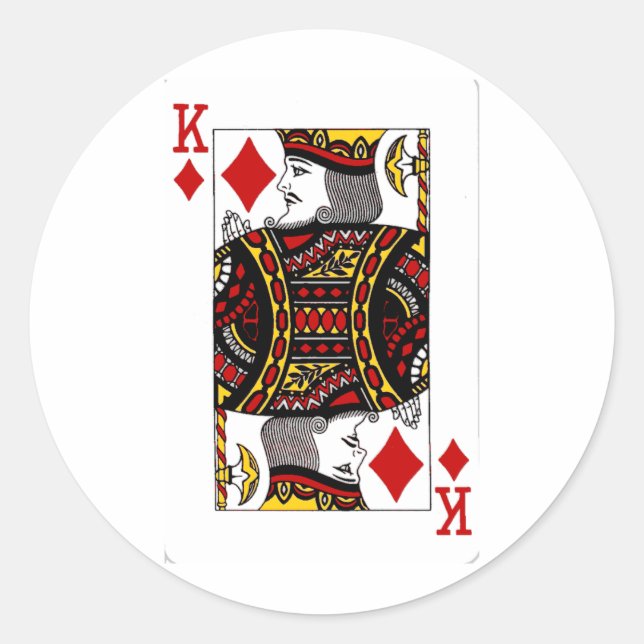 king of diamonds.png classic round sticker (Front)