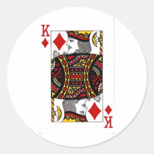 king of diamonds.png classic round sticker