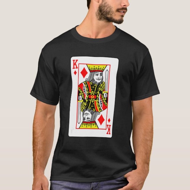 King Of Diamonds Poker Card Games Playing Cards Bl T-Shirt (Front)