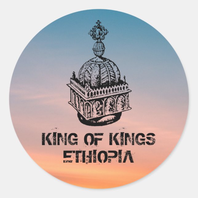 King of Ethiopia, Crown Classic Round Sticker (Front)