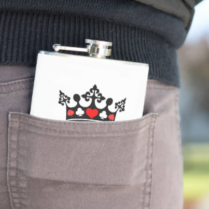 King of everything Crown Poker  Hip Flask
