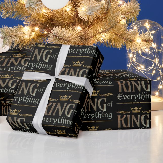 KING of Everything Father Lettering Crown Jesus Wrapping Paper (Holidays)