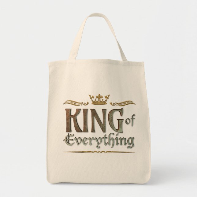 KING of Everything - Grand Mediaeval DAD Man Crown Tote Bag (Front)