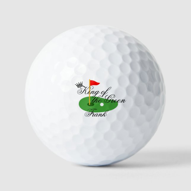 King of Golf Personalised Dad Mum Golf Balls -Gift (Front)