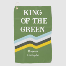 King of Green colourful stripes green custom name 