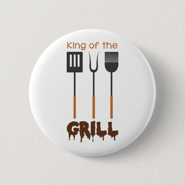 King Of Grill 6 Cm Round Badge (Front)