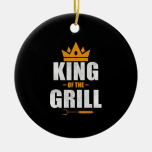 King of grill chef grilling & bbq lovers gift ceramic tree decoration