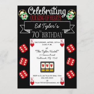 King of Hearts 70th Birthday Party Invitation