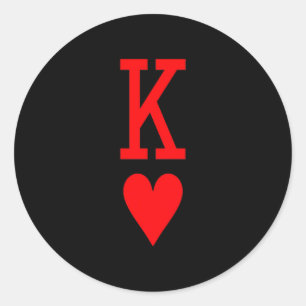 King Of Hearts And Queen Of Hearts Couples Matchin Classic Round Sticker