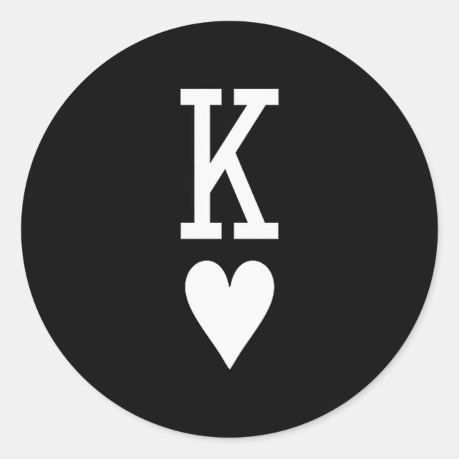 King Of Hearts And Queen Of Hearts Couples Matchin Classic Round Sticker (Front)
