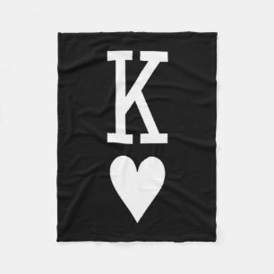King Of Hearts And Queen Of Hearts Couples Matchin Fleece Blanket
