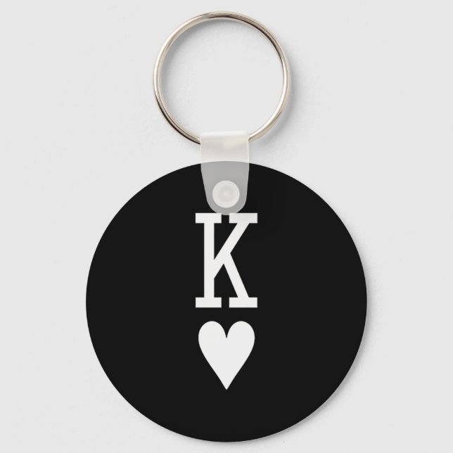 King Of Hearts And Queen Of Hearts Couples Matchin Key Ring (Front)